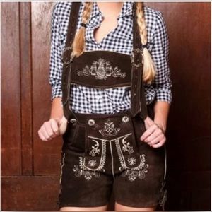 Chubbies - Women’s Ladies Lederhosen Size Medium Brown ( Great For Octoberfest )